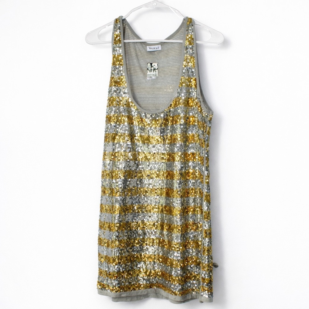 Sequin Striped Short Dress